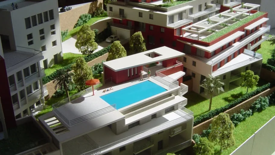 Maquette Immeubles 1/160 - Réalisation MAC Onsay